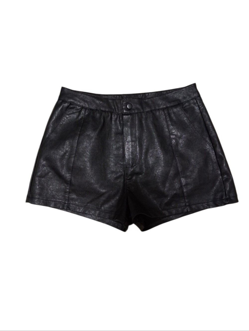 Fashion Nova Black High-Waist Faux Leather Shorts New Never Worn Size Med